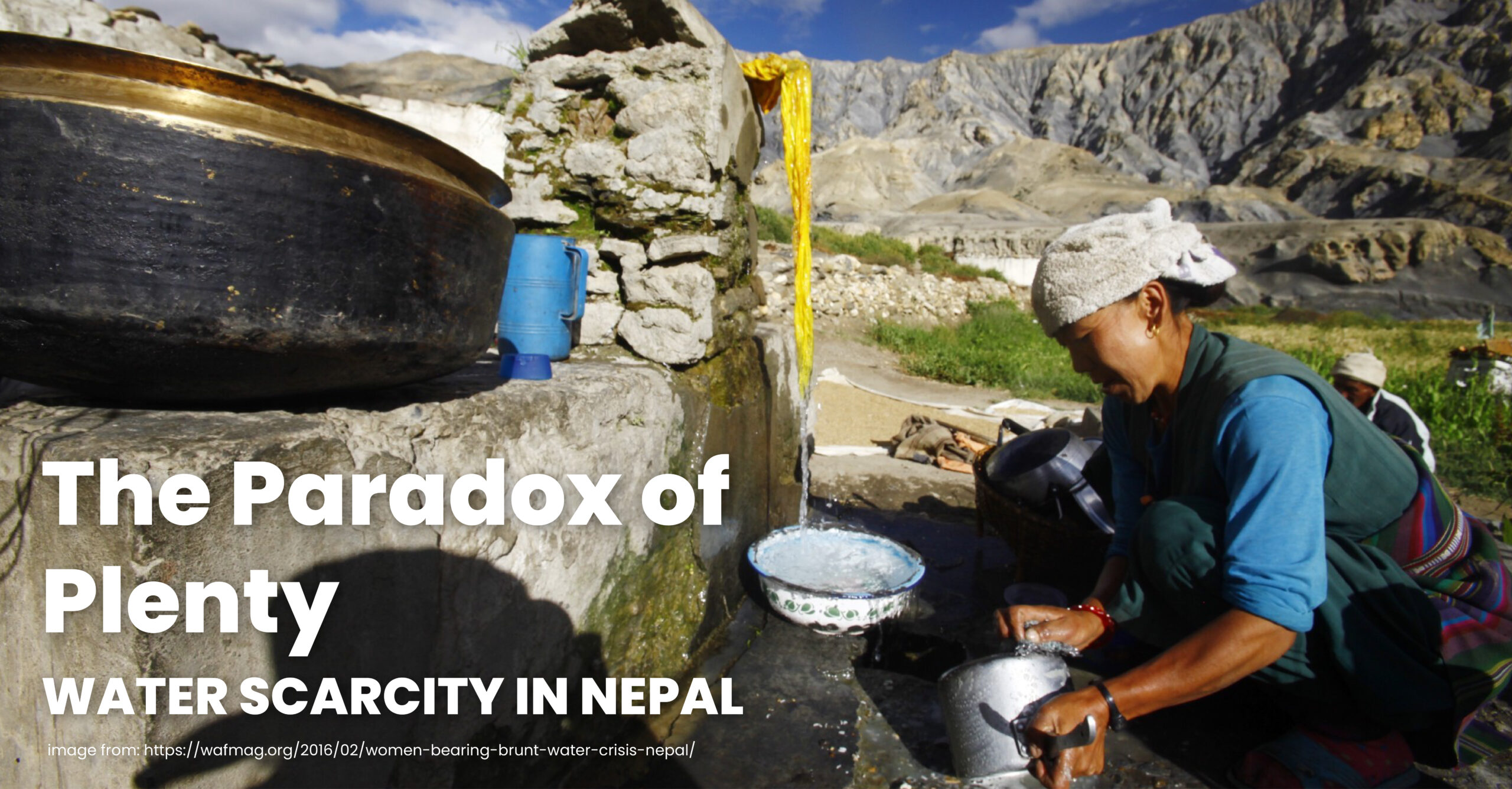 a woman in nepal struggling with water scarcity